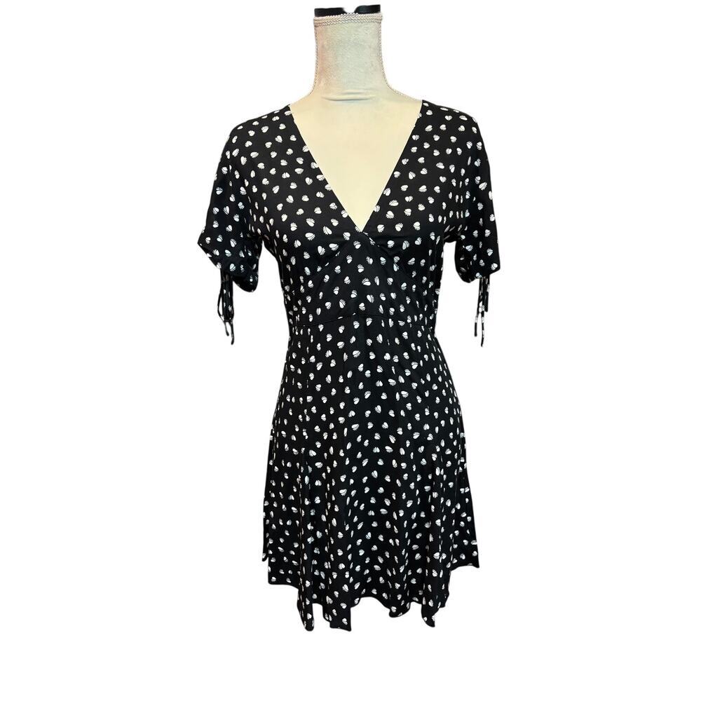 Rue Stiic Belle Mini Dress Black and White Floral Cottage Core Size S